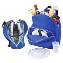 Рюкзак для пикника на 4 персоны,20 предметов, полиэстр, пластик, синий