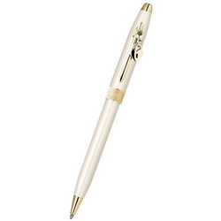 Ручка CROSS Sentiment Charm, Pearlescent Ivory/Gold шариковая, со съемным брелочком на клипе, цвет перламутровый