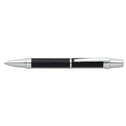 Ручка Cross Nile Satin Black (корпус - латунь, отделка - хром), шариковая, цвет черный