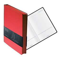 Ежедневник недатированный New Citizen, белый блок блок (320 стр.), красный обрез, ляссе
