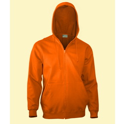 Куртка-толстовка на молнии с капюшоном S 80% хлопок, 20% полиэстер, плотность 280 г/кв.м, оранжевый