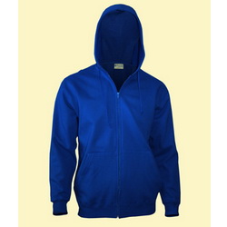 Куртка-толстовка на молнии с капюшоном L 80% хлопок, 20% полиэстер, плотность 280 г/кв.м, синий