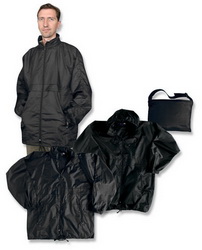 Куртка-ветровка М с чехлом, на подкладке (сетка), 100% нейлон черный