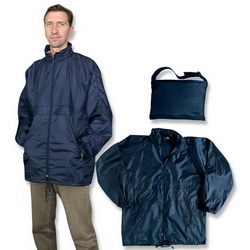 Куртка-ветровка S с чехлом,на подкладке ( сетка), 100% нейлон темно-синий