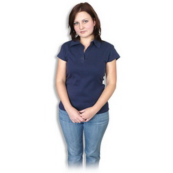 Рубашки-поло S женская 100% хлопок, плотность 205 г/кв.м, темносиний