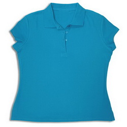 Рубашки-поло S женская 100% хлопок, плотность 205 г/кв.м, голубой