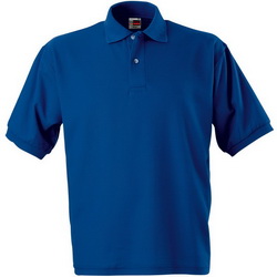 Рубашка-поло детская рост 116 см, 6 лет, 100% чесаный хлопок, плотность 180 г/кв.м, цвет синий