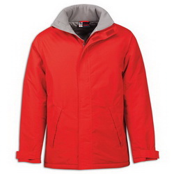 Куртка утепленная водонепроницаемая, M, с капюшоном, 100 % полиэстер с акриловой пропиткой, красная