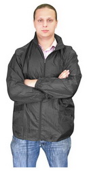Куртка-ветровка S, 100% полиэстер, с чехлом, черный