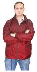 Куртка-ветровка L, 100% полиэстер, с чехлом, красный