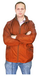 Куртка-ветровка M, 100% полиэстер, с чехлом, оранжевый