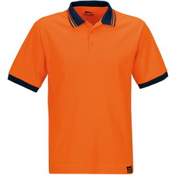 Рубашка-поло XXL, хлопок 100 %,с контрастной отделкой на воротнике и манжетах, плотность 220г/кв.м, цвет оранжевый