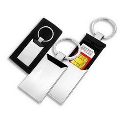 Брелок с отделением для карт памяти, SIM- карт, металл, серебристый