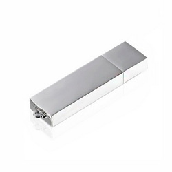 Флэш-карта USB Слиток, 4GB, металл. корпус, серебристый