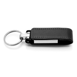 Флэш-карта USB, 4Gb, на магнитной застежке, кожа, металл, черный