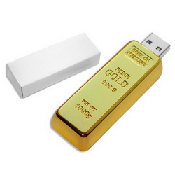 Флэш-карта USB, 4Gb Золотой слиток, металл