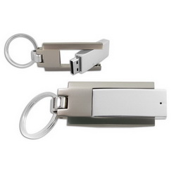 Брелок - флэш-карта USB, 8Gb, металл, серебристый