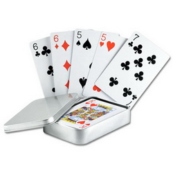 Набор игральных карт в алюминиевом футляре, серебристый