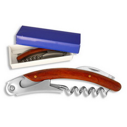 Открывалка -нож -штопор Сомелье, металл, дерево, в металлическом футляре, коричневый