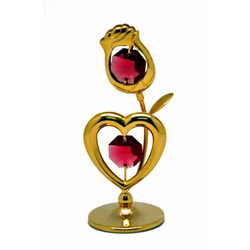 Сувенир "Розовое сердце" с кристаллами Swarovski в индивидуальной упаковке, сталь