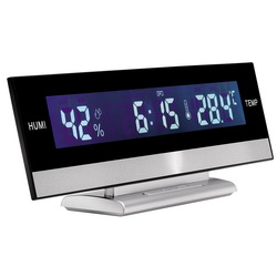 Настольная метеостанция: часы-будильник, календарь, температура, влажность, пластик