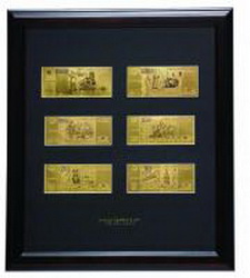 Банкноты России, золото 24К, дерево, стекло