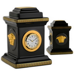 Часы настольные Versace, фарфор, в подарочной коробке, черный