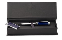 Набор CERRUTI: ручка шариковая, флэш-карта USB 2 Gb, синий