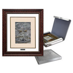 Картина Собор Василия Блаженного, стекло, мраморная крошка, посеребрение, позолота, Италия, коричневый