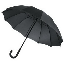 Зонт-трость с ручкой, обтянутой натуральной кожей, купол - эпонж, в чехле и индивидуальной коробке