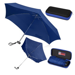 Складной механический мини-зонт, 5 сложений, в футляре, ручка с покрытием soft-touch, эпонж
