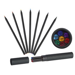 Подарочный набор цветных карандашей с кристаллами, обозначающими цвет карандаша, дерево, акрил