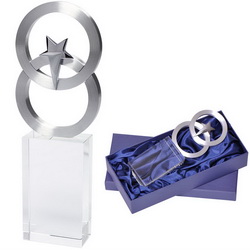 Наградная стела "Путеводная звезда", стекло, сплав цинка, алюминий, в подарочной упаковке