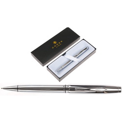 Шариковая ручка Cross Coventry Chrome в подарочной коробке, латунь, покрытая хромом, детали дизайна - хром