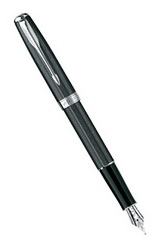 Ручка Sonnet Chiselied Carbon CT перьевая(перо-золото 18К, отделка пера-родий, корпус-титановое покрытие), черный