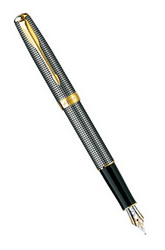 Ручка Sonnet Chiselied Cisele GT перьевая(перо-золото 18К,отделка-родий,корпус-серебро 925 пробы,отделка-позолота 23К), черный