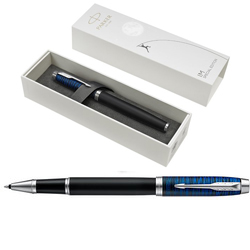 Ручка-роллер Parker IM SE Blue origin M, латунь, отделка - латунь, покрытая хромом, черные чернила
