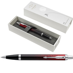 Ручка шариковая Parker IM SE Red Ignite, латунь, отделка - латунь, покрытая хромом, черная паста