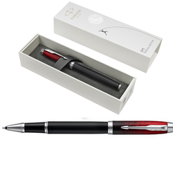Ручка-роллер Parker IM SE Red Ignite, латунь, отделка - латунь, покрытая хромом, черные чернила