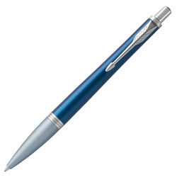 Ручка шариковая Parker Urban Premium Dark Blue CT, корпус - анодированный алюминий , отделка - хромированная сталь, в подарочной коробке