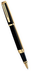 Ручка Waterman Exception Night & day Gold GT роллер,(корпус-лак, отделка-позолота 23К), черный