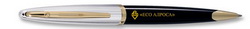 Ручка Waterman Carene Deluxe шариковая (корпус-лак, отделка-позолота 23К, посеребрение),черный
