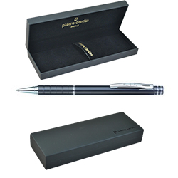 Ручка шариковая Pierre Cardin в подарочной коробке, алюминий, отделка - сталь и хром