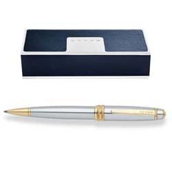 Ручка Cross Bailey шариковая (корпус- латунь, отделка-позолота), цвет серебристый
