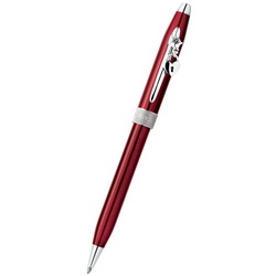 Ручка CROSS Sentiment Charm, Ebony Black/Chrome шариковая, со съемным брелочком на клипе, цвет красный