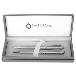 Набор FRANKLIN COVEY Freemont Satin/Chrome:ручка шариковая и карандаш, серебристый