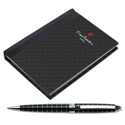 Набор Pierre Cardin: ручка шариковая и записная книжка, металл, картон, в подарочной коробке, цвет черный