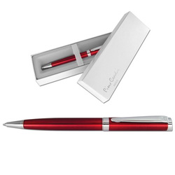 Ручка шариковая Pierre Cardin, металл, лак, Франция, в подарочной коробке, цвет красный