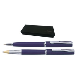 Подарочный набор Pierre Cardin: ручка шариковая и роллер, латунь и матовое порошковое покрытие, отделка и детали дизайна - сталь, хром.