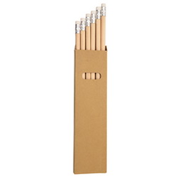 Набор из 6 простых карандашей в картонном пенале